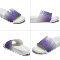 Philippines Barong Style Slide Sandals with Polynesian Art and Leaf Motif Purple Color LT03 - Polynesian Pride