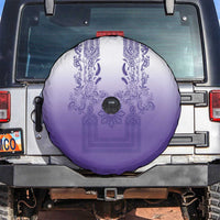 Philippines Barong Style Spare Tire Cover with Polynesian Art and Leaf Motif Purple Color