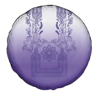 Philippines Barong Style Spare Tire Cover with Polynesian Art and Leaf Motif Purple Color