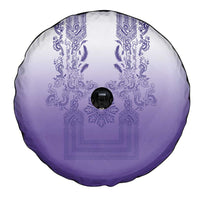 Philippines Barong Style Spare Tire Cover with Polynesian Art and Leaf Motif Purple Color