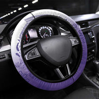 Philippines Barong Style Steering Wheel Cover with Polynesian Art and Leaf Motif Purple Color LT03 Universal Fit Purple - Polynesian Pride