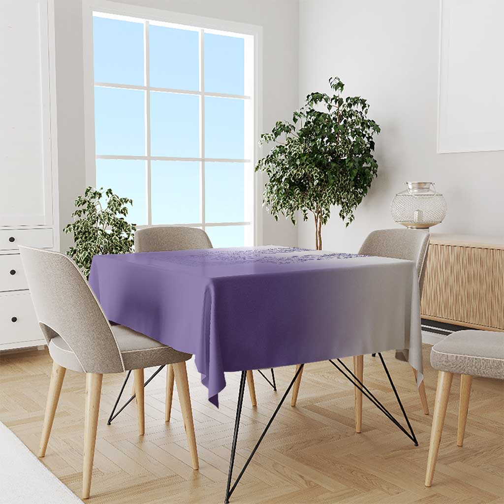 Philippines Barong Style Tablecloth with Polynesian Art and Leaf Motif Purple Color LT03 - Polynesian Pride