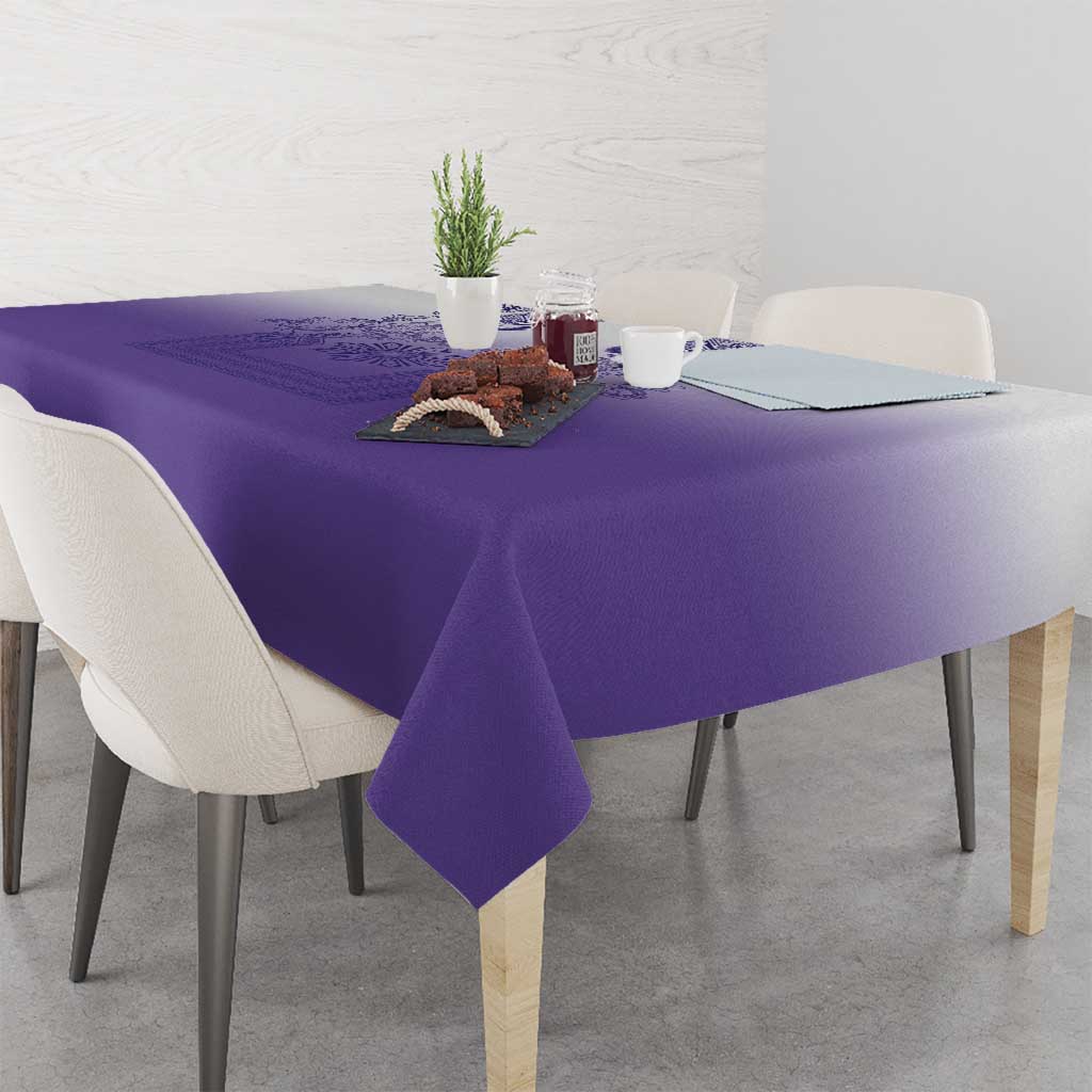 Philippines Barong Style Tablecloth with Polynesian Art and Leaf Motif Purple Color LT03 - Polynesian Pride