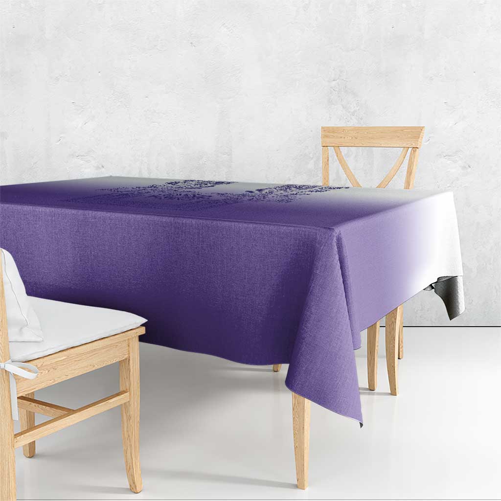 Philippines Barong Style Tablecloth with Polynesian Art and Leaf Motif Purple Color LT03 - Polynesian Pride