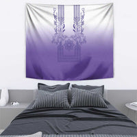 Philippines Barong Style Tapestry with Polynesian Art and Leaf Motif Purple Color LT03 - Polynesian Pride