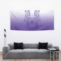 Philippines Barong Style Tapestry with Polynesian Art and Leaf Motif Purple Color LT03 - Polynesian Pride