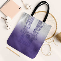 Philippines Barong Style Tote Bag with Polynesian Art and Leaf Motif Purple Color LT03 Black Strap One Size Purple - Polynesian Pride