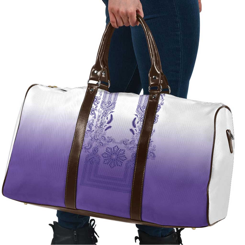 Philippines Barong Style Travel Bag with Polynesian Art and Leaf Motif Purple Color LT03 - Polynesian Pride