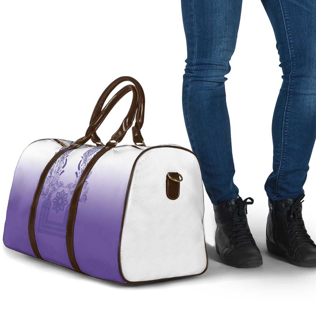 Philippines Barong Style Travel Bag with Polynesian Art and Leaf Motif Purple Color LT03 - Polynesian Pride