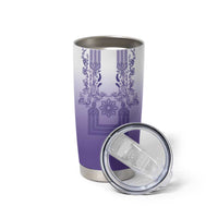 Philippines Barong Style Tumbler Cup with Polynesian Art and Leaf Motif Purple Color
