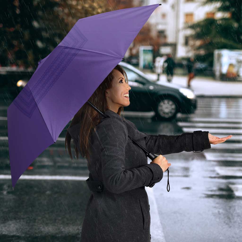 Philippines Barong Style Umbrella with Polynesian Art and Leaf Motif Purple Color LT03 - Polynesian Pride