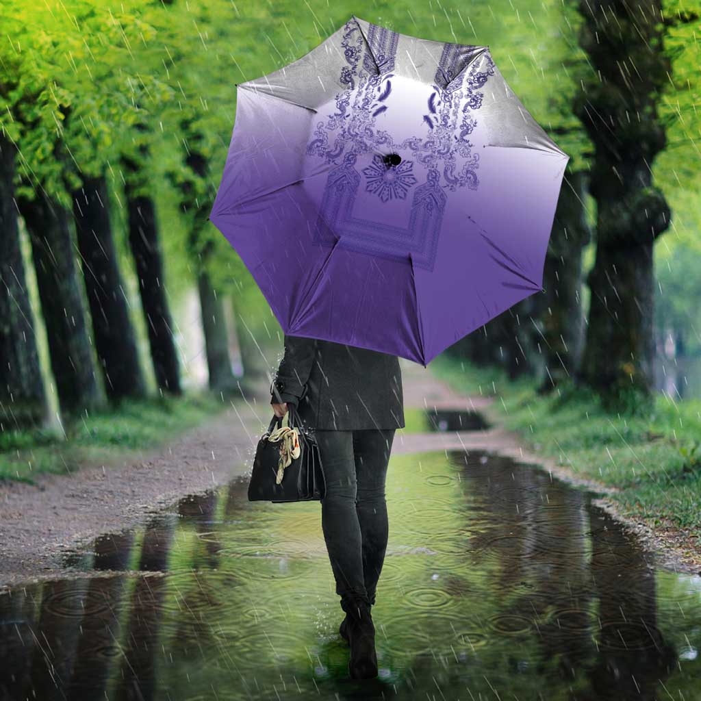 Philippines Barong Style Umbrella with Polynesian Art and Leaf Motif Purple Color LT03 - Polynesian Pride