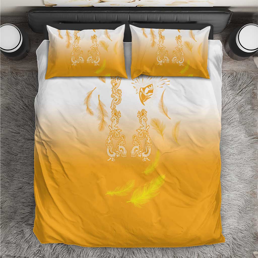 Philippines National Costume Style Bedding Set Barong Tagalog and Eagle Feather Yellow Color