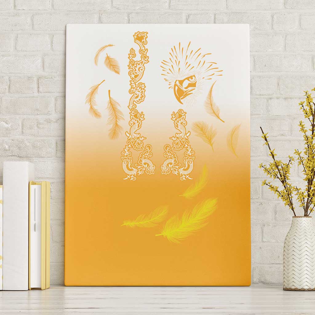 Philippines National Costume Style Canvas Wall Art Barong Tagalog and Eagle Feather Yellow Color