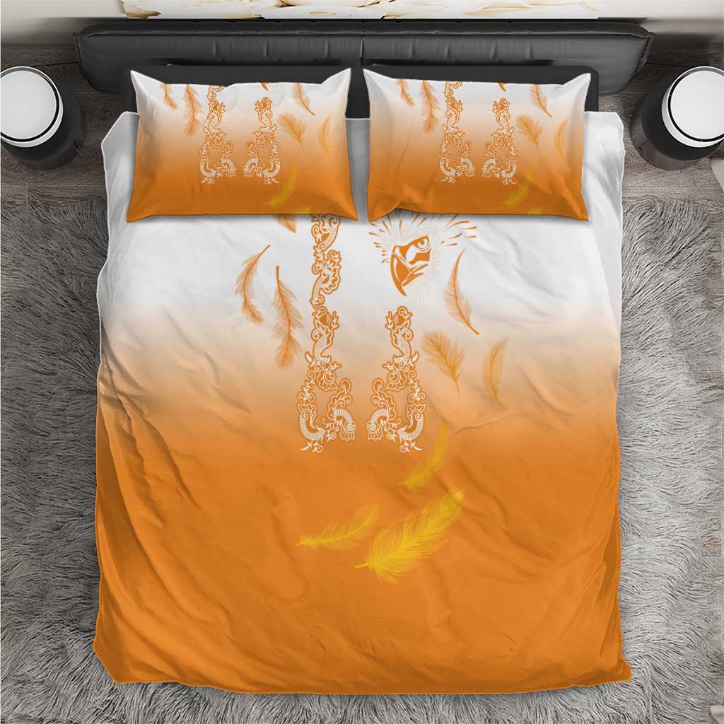 Philippines National Costume Style Bedding Set Barong Tagalog and Eagle Feather Orange Color