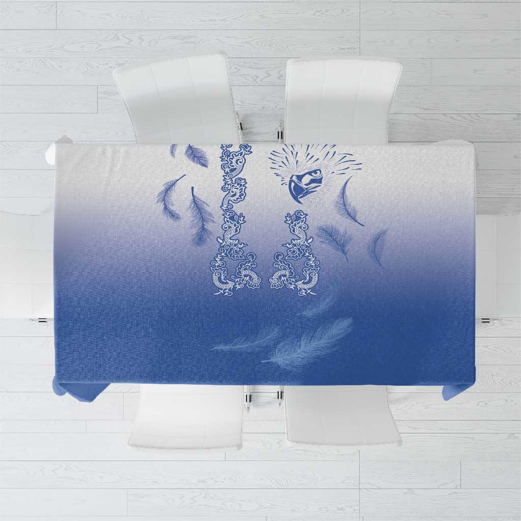 Philippines National Costume Style Tablecloth Barong Tagalog and Eagle Feather Blue Color