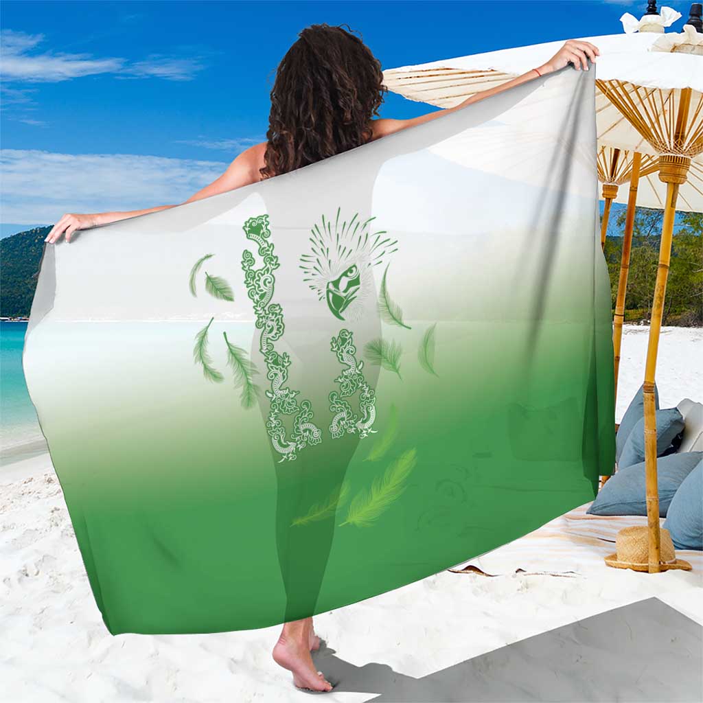 Philippines National Costume Style Sarong Barong Tagalog and Eagle Feather Green Color
