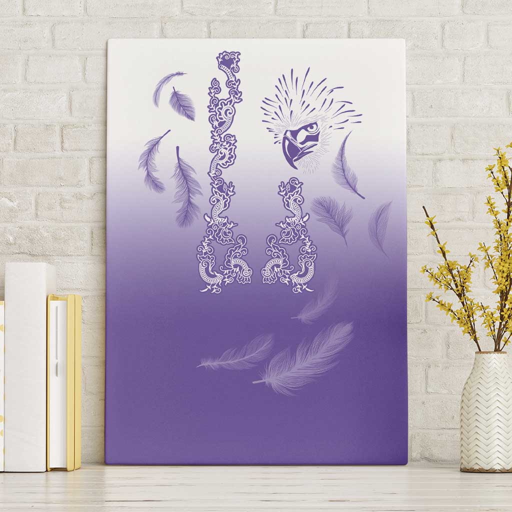 Philippines National Costume Style Canvas Wall Art Barong Tagalog and Eagle Feather Purple Color