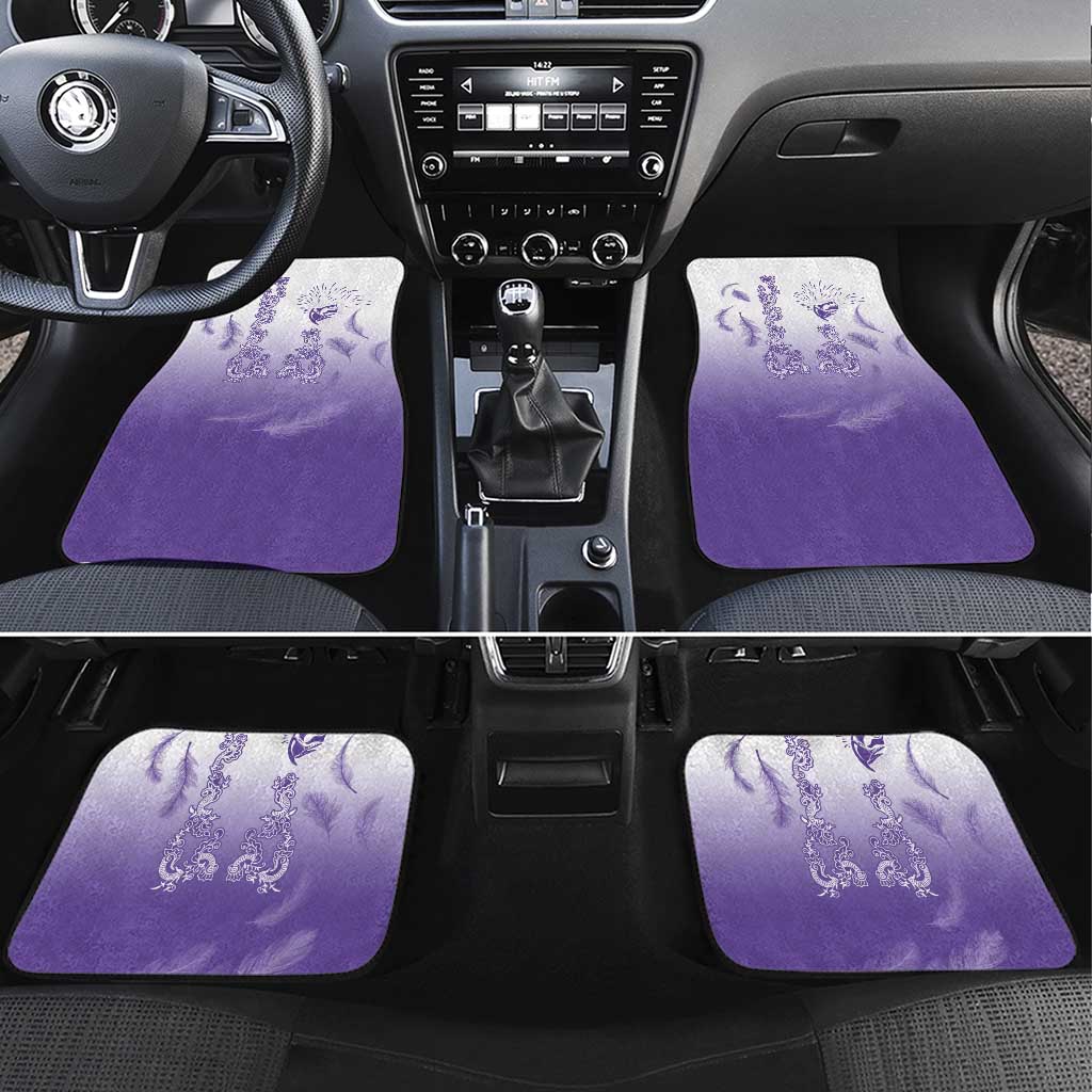 Philippines National Costume Style Car Mats Barong Tagalog and Eagle Feather Purple Color