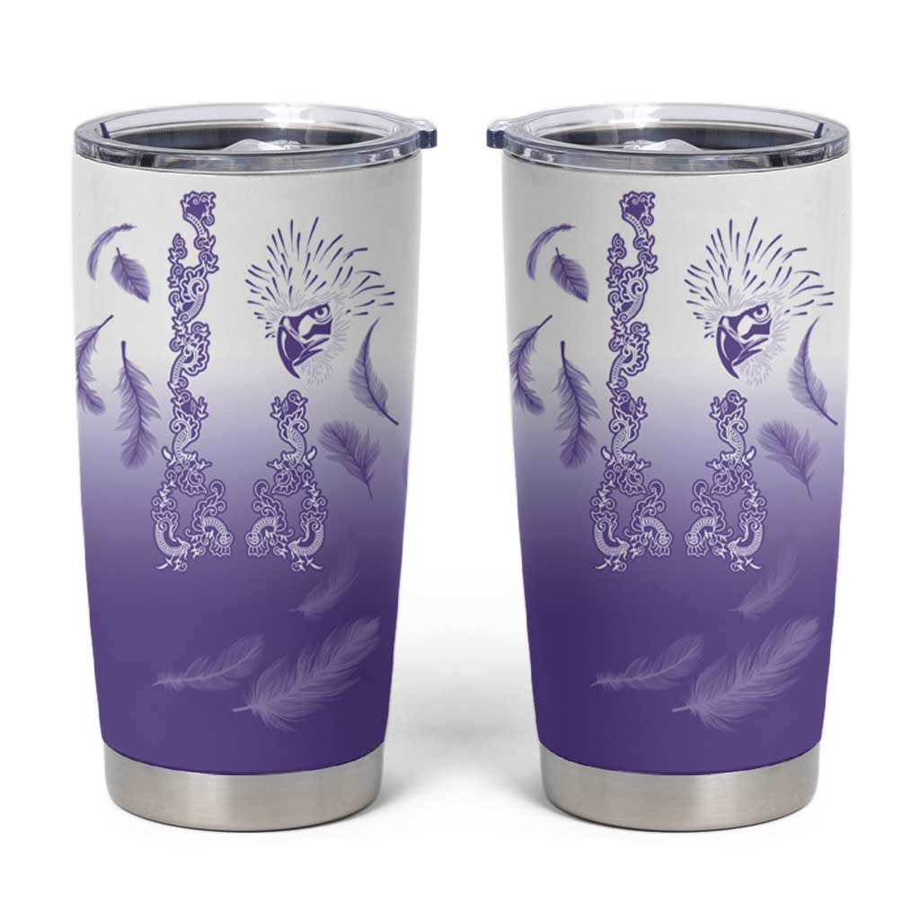 Philippines National Costume Style Tumbler Cup Barong Tagalog and Eagle Feather Purple Color