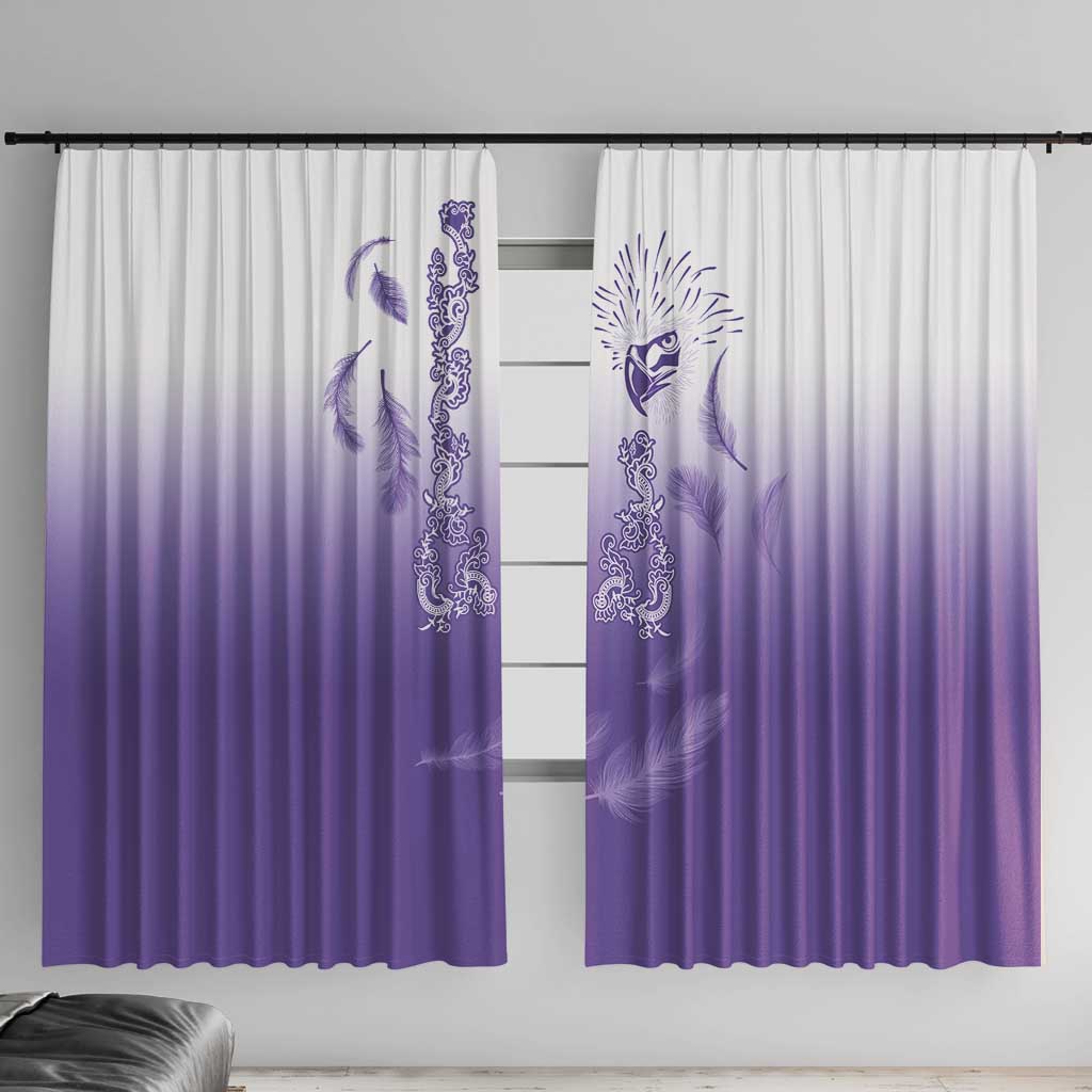 Philippines National Costume Style Window Curtain Barong Tagalog and Eagle Feather Purple Color
