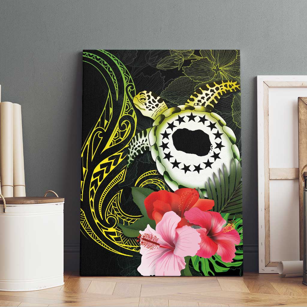 Kia Orana Cook Islands Canvas Wall Art Turtle and Hibiscus Polynesian Pattern LT03 - Polynesian Pride