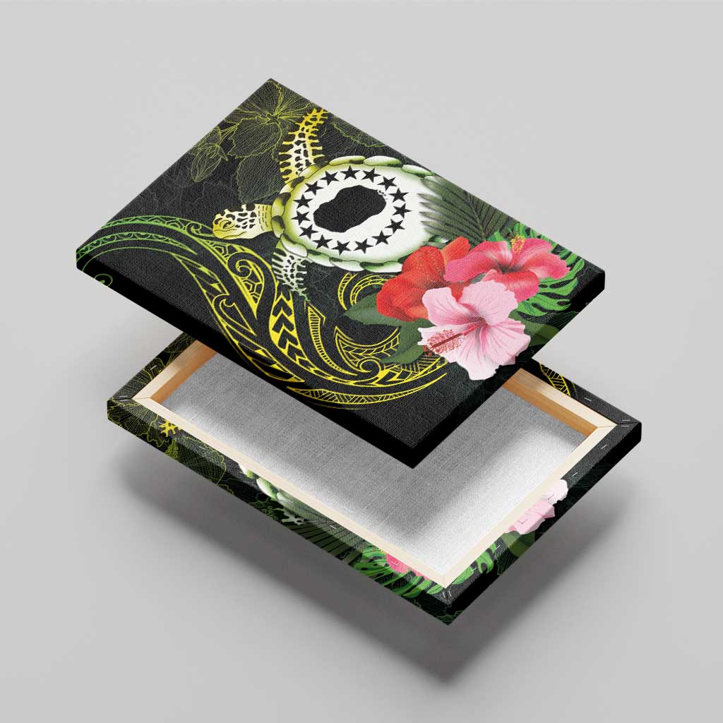Kia Orana Cook Islands Canvas Wall Art Turtle and Hibiscus Polynesian Pattern LT03 - Polynesian Pride