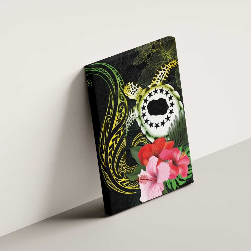 Kia Orana Cook Islands Canvas Wall Art Turtle and Hibiscus Polynesian Pattern LT03 - Polynesian Pride