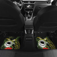 Kia Orana Cook Islands Car Mats Turtle and Hibiscus Polynesian Pattern LT03 Set 2pcs - Back Yellow - Polynesian Pride