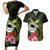 Kia Orana Cook Islands Couples Matching Short Sleeve Bodycon Dress and Hawaiian Shirt Turtle and Hibiscus Polynesian Pattern