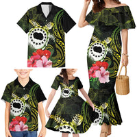 Kia Orana Cook Islands Family Matching Mermaid Dress and Hawaiian Shirt Turtle and Hibiscus Polynesian Pattern