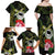 Kia Orana Cook Islands Family Matching Off Shoulder Maxi Dress and Hawaiian Shirt Turtle and Hibiscus Polynesian Pattern