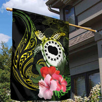 Kia Orana Cook Islands Garden Flag Turtle and Hibiscus Polynesian Pattern LT03 - Polynesian Pride