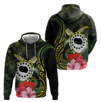 Kia Orana Cook Islands Hoodie Turtle and Hibiscus Polynesian Pattern