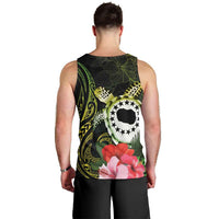 Kia Orana Cook Islands Men Tank Top Turtle and Hibiscus Polynesian Pattern LT03 - Polynesian Pride