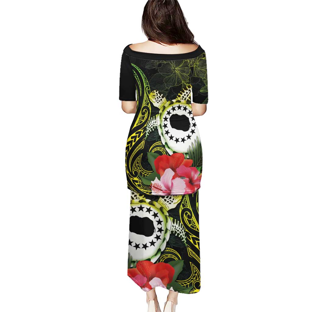 Kia Orana Cook Islands Puletasi Turtle and Hibiscus Polynesian Pattern LT03 - Polynesian Pride