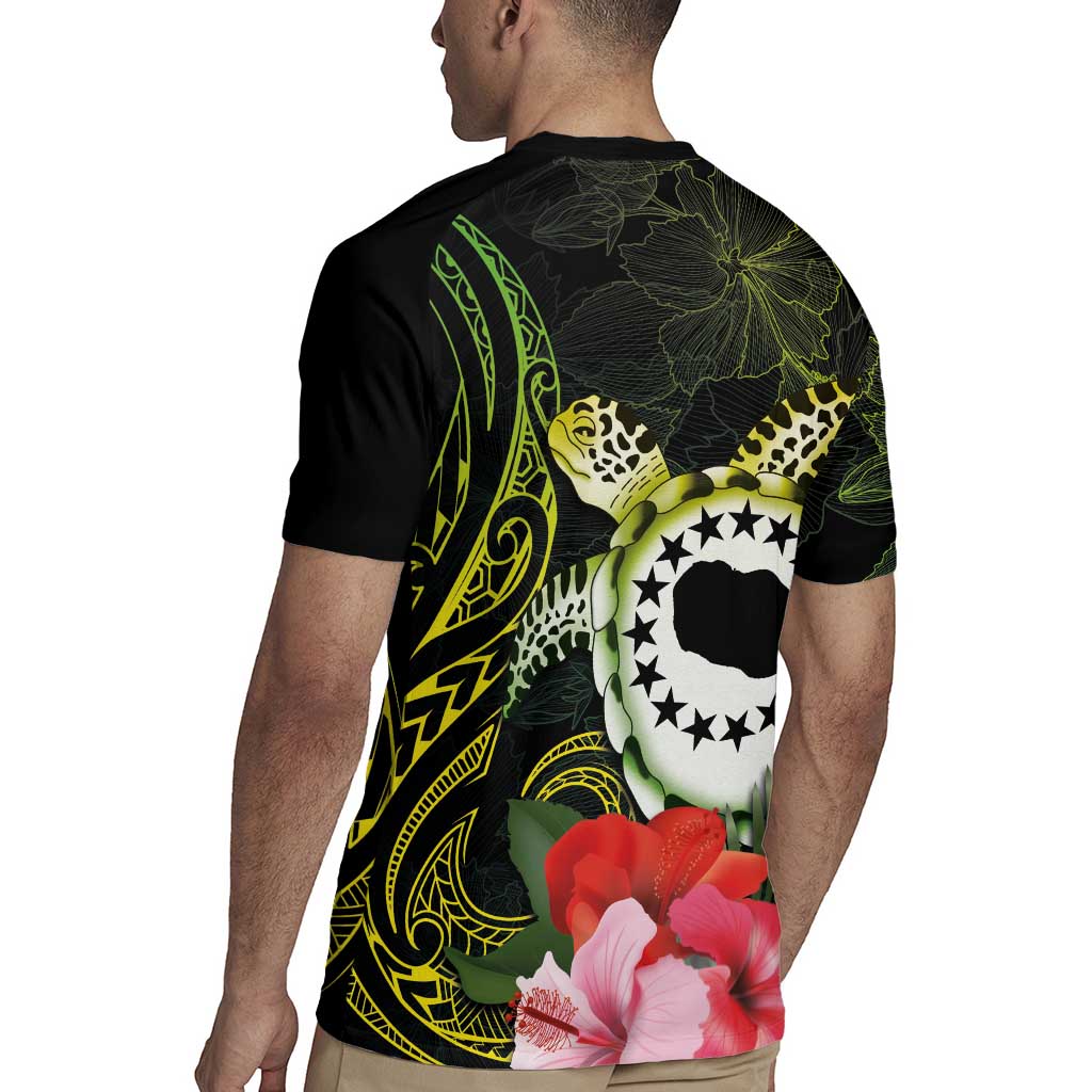Kia Orana Cook Islands Rugby Jersey Turtle and Hibiscus Polynesian Pattern LT03 - Polynesian Pride