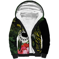 Kia Orana Cook Islands Sherpa Hoodie Turtle and Hibiscus Polynesian Pattern LT03 Unisex Yellow - Polynesian Pride