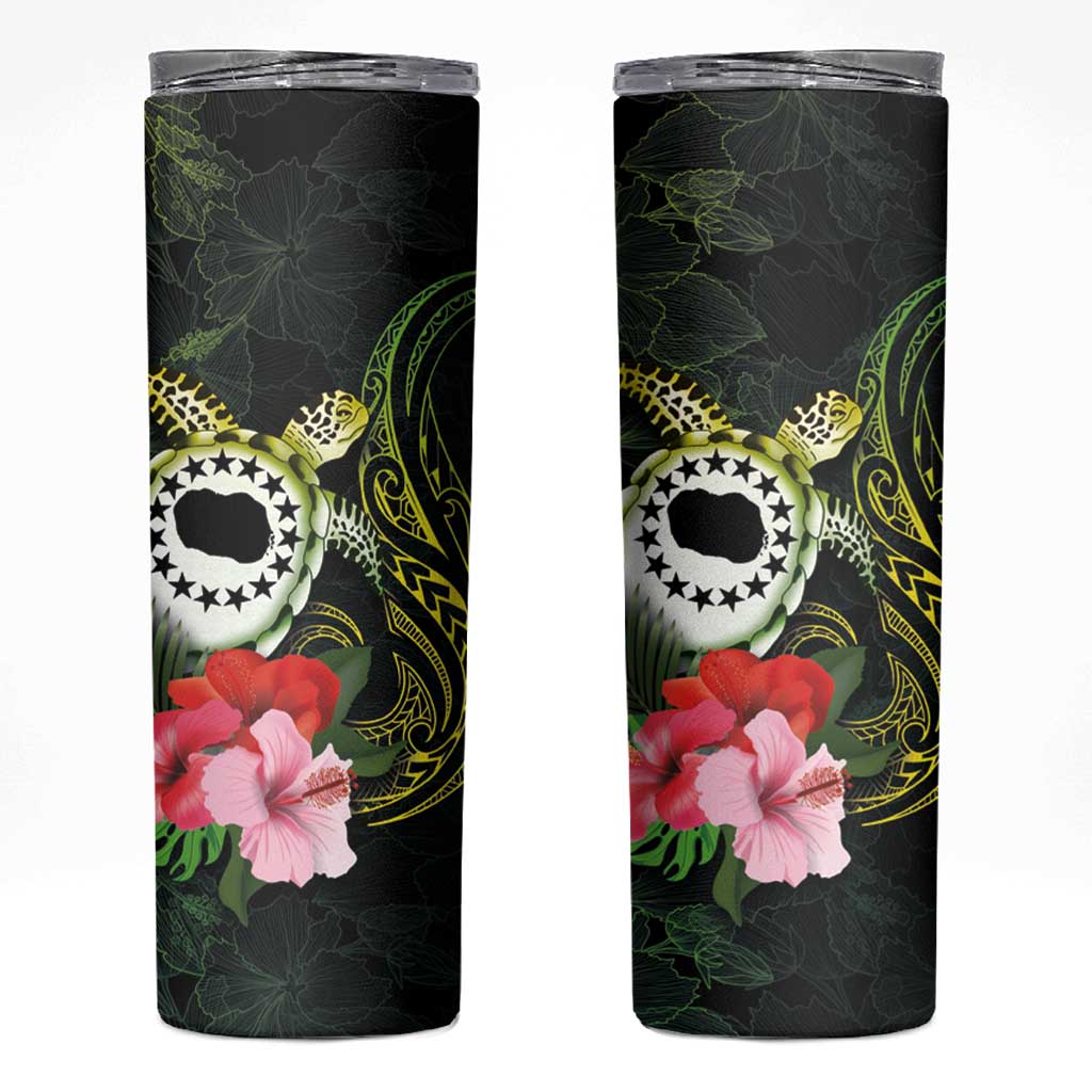 Kia Orana Cook Islands Skinny Tumbler Turtle and Hibiscus Polynesian Pattern