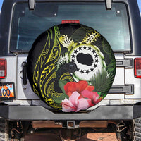 Kia Orana Cook Islands Spare Tire Cover Turtle and Hibiscus Polynesian Pattern LT03 Yellow - Polynesian Pride