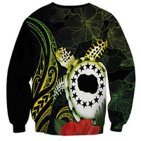 Kia Orana Cook Islands Sweatshirt Turtle and Hibiscus Polynesian Pattern LT03 - Polynesian Pride