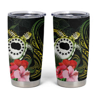 Kia Orana Cook Islands Tumbler Cup Turtle and Hibiscus Polynesian Pattern LT03 Yellow - Polynesian Pride