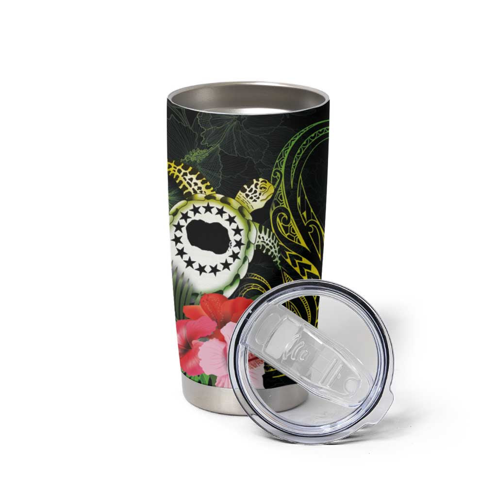 Kia Orana Cook Islands Tumbler Cup Turtle and Hibiscus Polynesian Pattern LT03 - Polynesian Pride
