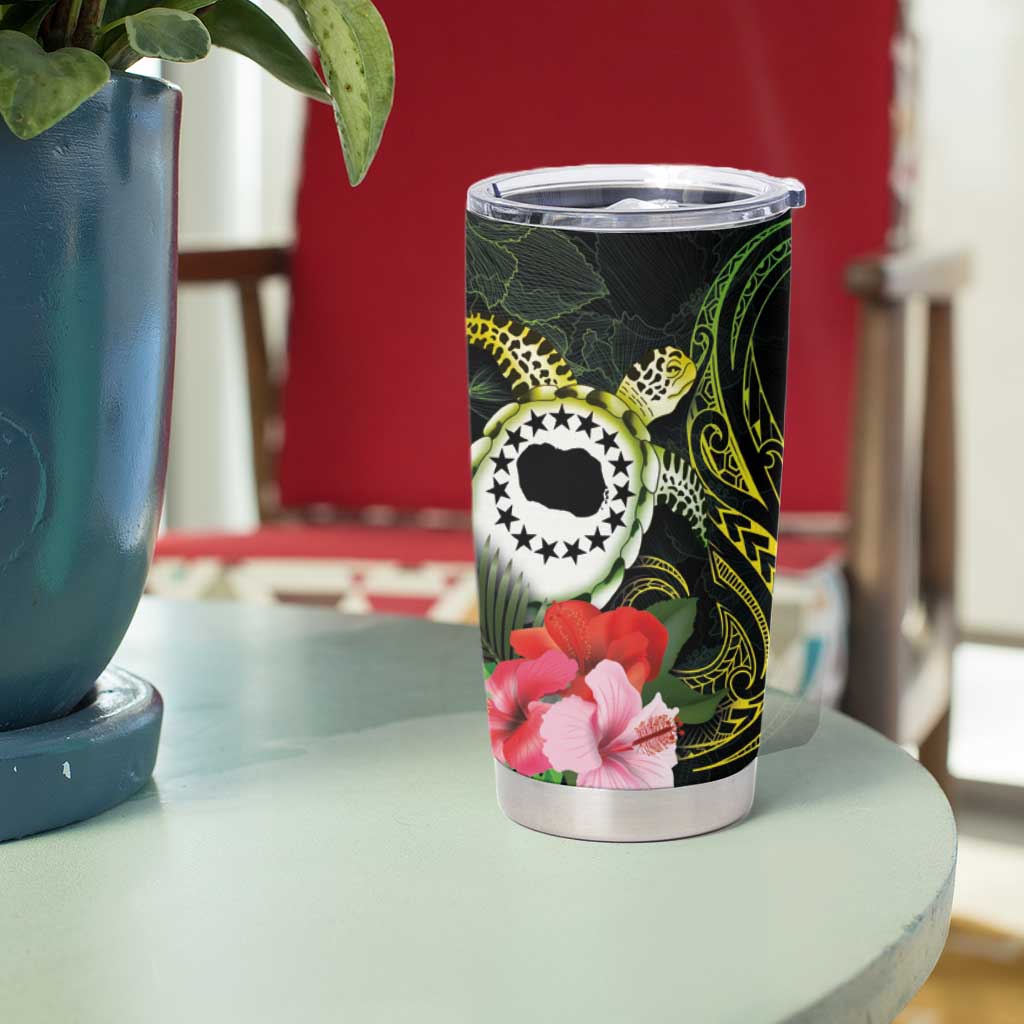 Kia Orana Cook Islands Tumbler Cup Turtle and Hibiscus Polynesian Pattern LT03 - Polynesian Pride
