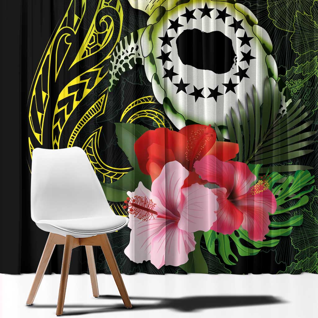 Kia Orana Cook Islands Window Curtain Turtle and Hibiscus Polynesian Pattern LT03 - Polynesian Pride