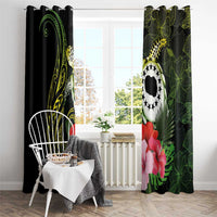 Kia Orana Cook Islands Window Curtain Turtle and Hibiscus Polynesian Pattern LT03 - Polynesian Pride