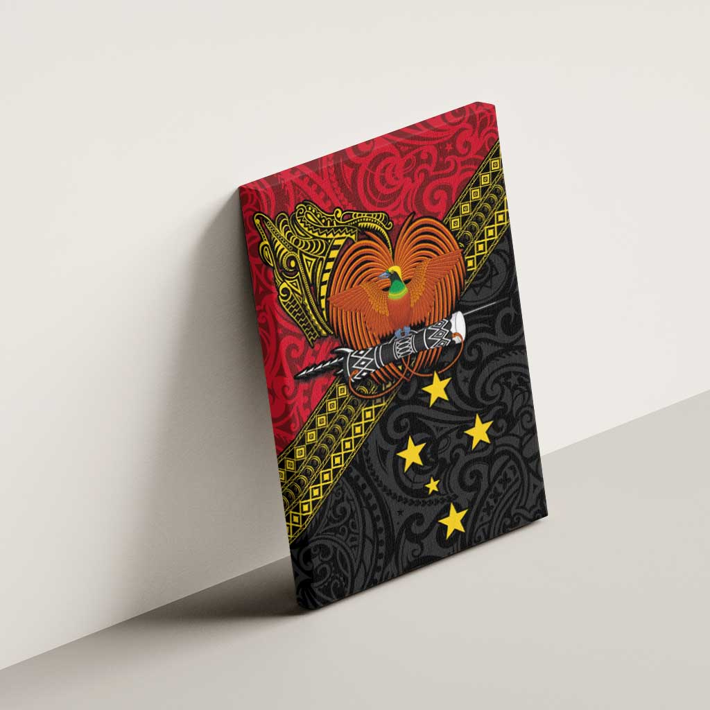 Papua New Guinea Goroka Show Canvas Wall Art Bird-of-paradise and Melanesian Tattoo Pattern LT03 - Polynesian Pride