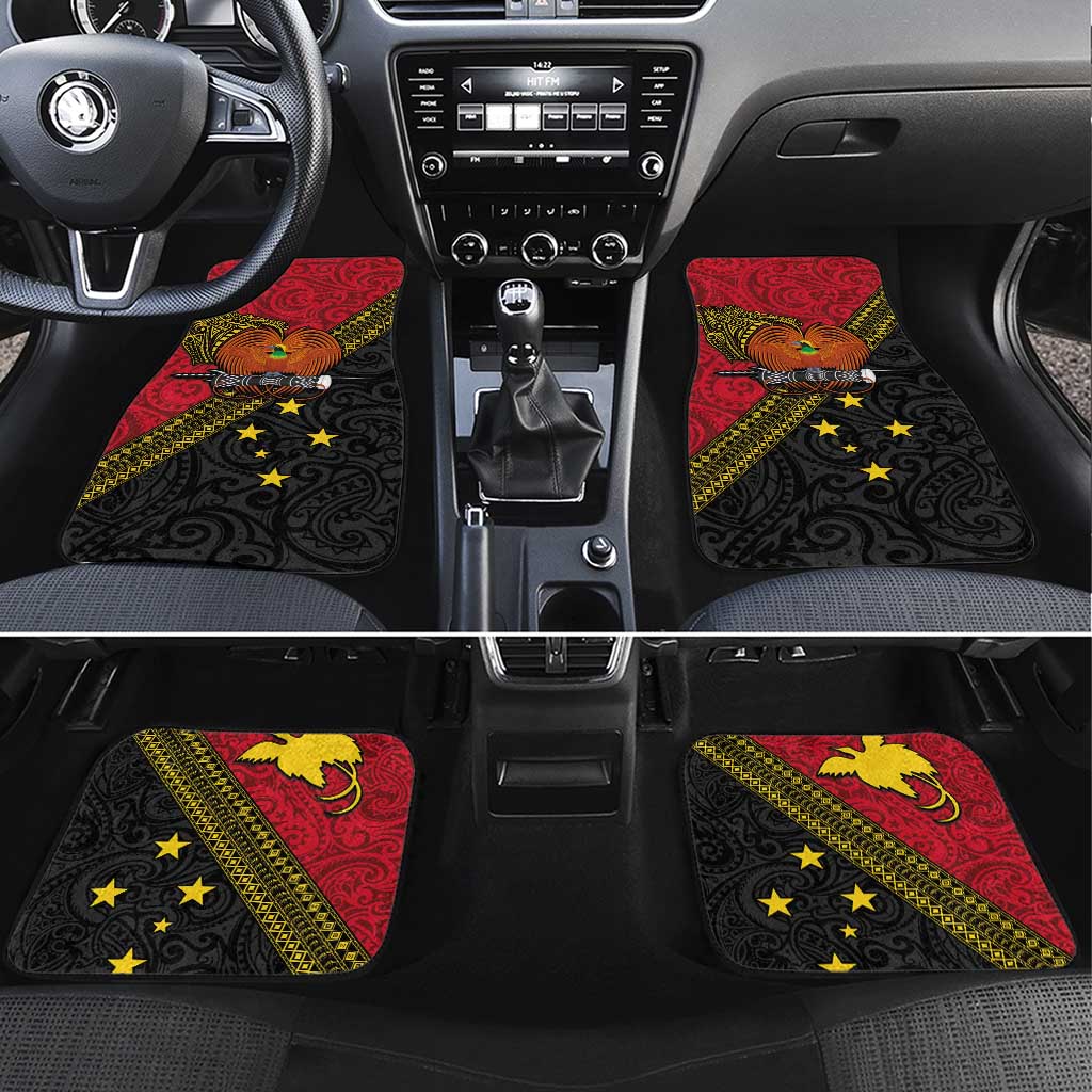 Papua new Guinea Goroka Show Car Mats Bird-of-paradise and Melanesian Tattoo Pattern