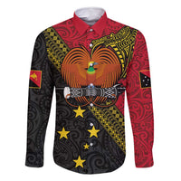 Papua new Guinea Goroka Show Family Matching Off Shoulder Maxi Dress and Hawaiian Shirt Bird-of-paradise and Melanesian Tattoo Pattern