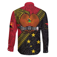 Papua new Guinea Goroka Show Family Matching Off Shoulder Maxi Dress and Hawaiian Shirt Bird-of-paradise and Melanesian Tattoo Pattern
